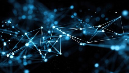 Abstract Network Design With Blue Lines And Points