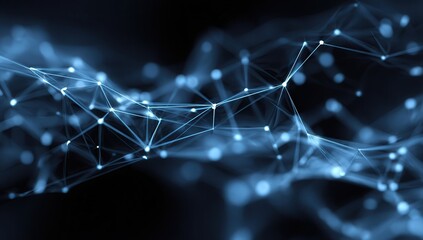 Abstract Network Design With Blue Lines And Points