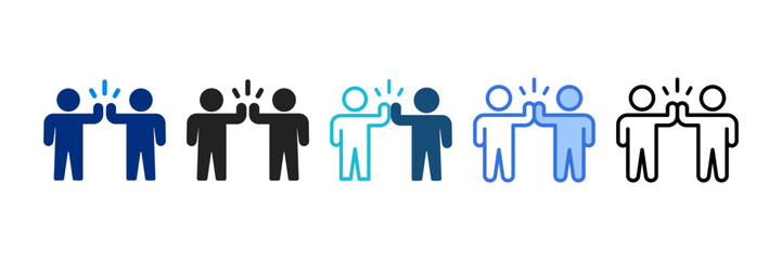 Friendship  Icon Set Multiple Style Vector Illustration	