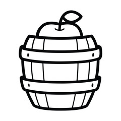 vintage apple barrel line drawing