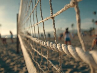 Exciting beach volleyball match santa monica sports event outdoor close-up view team spirit