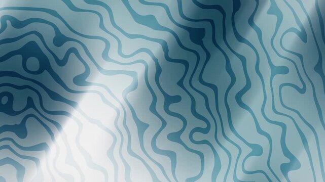 Elegant Monochrome Navy Abstract light blue topographic map background animation with wavy lines and light movement creating depth