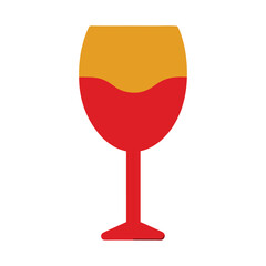 colorful vector of a glass of red wine 