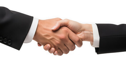 Ai generated image of business handshake isolated on transparent background