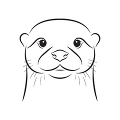Cute Otter Line Art – Otter Vector Illustration Minimal Drawing with Balanced Aquatic Form – Otter Drawing – Line Art Drawing of Otter – Otter Icon

