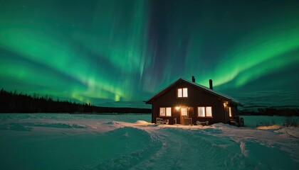 Beautiful scenery of aurora borealis in the night sky of tromso lofoten islands, norway
5