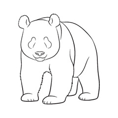 Classic Panda Line Art Drawing – Panda Vector Premium Drawing with Iconic Bear Shape – Panda Drawing – Black Vector of Panda – Panda Outline

