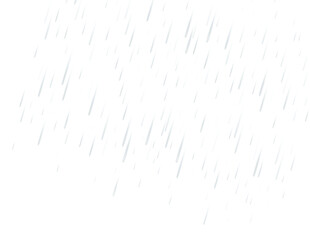 Rain isolated. Raindrops on transparent background