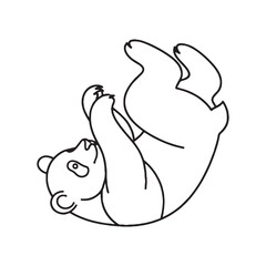 Standing Panda Line Art Drawing – Panda Vector Sleek Drawing with Detailed Face and Rounded Ears – Panda Drawing – Black Vector of Panda – Panda Outline

