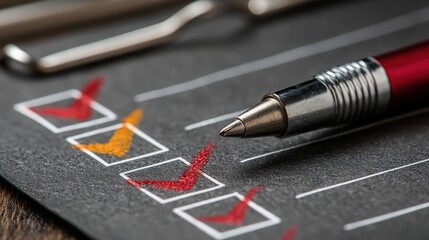 Close-up of a pen and graph paper for documenting social responsibility compliance strategies and metrics