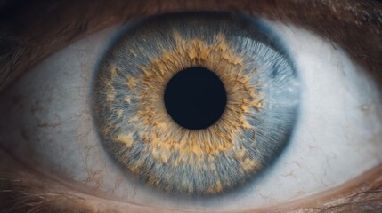 Detailed close-up of human eye with intricate iris and color variations