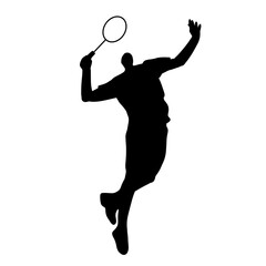 Badminton player silhouette