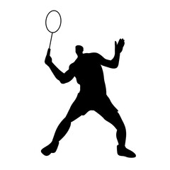 Badminton player silhouette