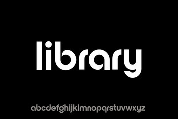 Fototapeta premium Illustration of a sans serif font: Library lettering