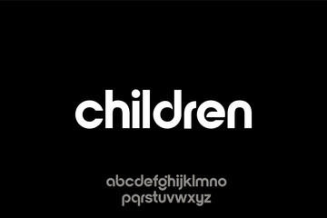Typography Text Style of Children Font Alphabet