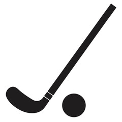 a black silhouette of a-hockey-stick with-a hockey puck