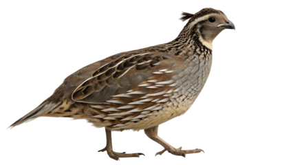 California quail isolated on transparent background, a small bird with a distinctive crest