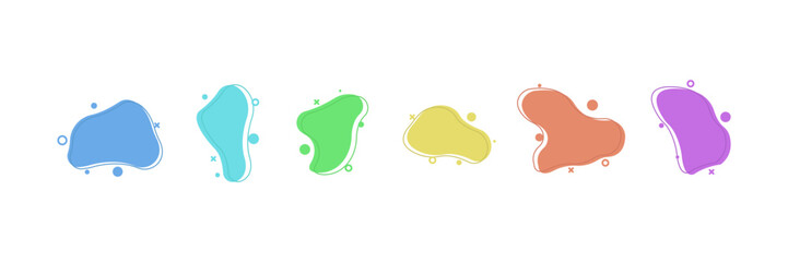 Fluid colorful abstract shape set.