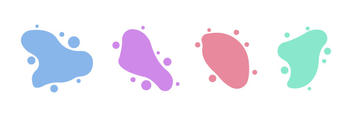 Fluid colorful abstract shape set.