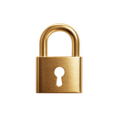 Naklejka premium Golden padlock on clear background symbolizing security and protection