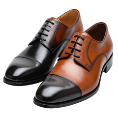 classic formal occasion shoes isolated on white and transparent background.