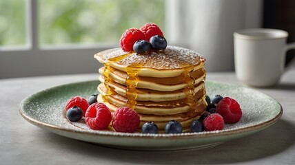 Elegant Brunch Presentation with Fresh Fruit and Maple Drizzle - 8