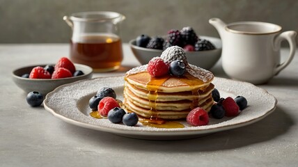 Elegant Brunch Presentation with Fresh Fruit and Maple Drizzle - 7