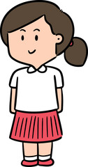 Illustration of female student
