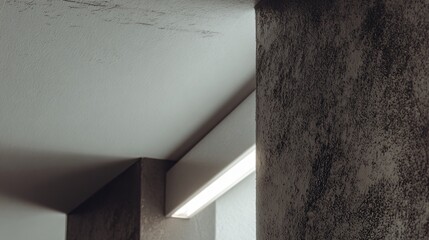 Side-by-side architectural transformation concept with contrasting wall textures, showing old concrete versus modern facade under even lighting