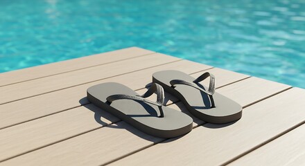 flip flops at the pool