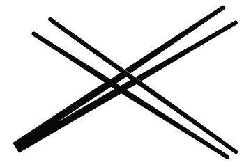 Minimalist Composition Intersecting Black Chopsticks Creating an Abstract Geometric Design Aesthetic for Modern Art