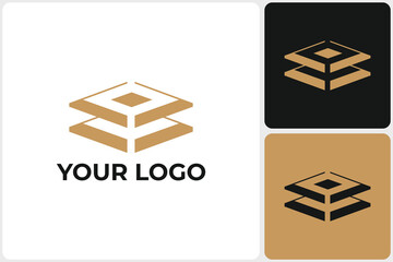 Layered Square Abstract Logo Design