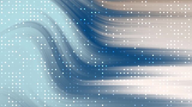 Soft Steel Gradient Abstract blue gradient background with flowing light streaks and halftone dots for modern presentation