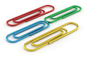 Colorful paperclips, red, green