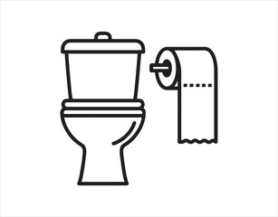 toilet and paper outline symbol

