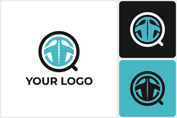 Chiropractic Spine Search Logo Design Concept