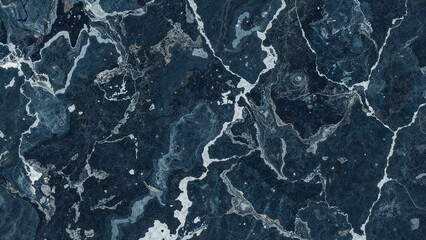 Obraz premium Close-up of natural polished granite marble slab with blue hues, high-resolution grunge stone texture background for tiles.