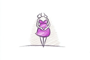 Pregnant woman pregnancy drawing style, thick lines, cartoon explainer video style, generated image