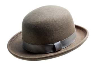 Bowler ash color hat isolated on a white background