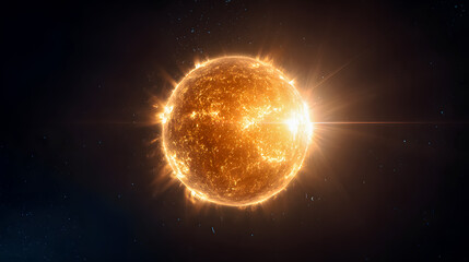 Obraz premium Sun viewed from space with dramatic lighting