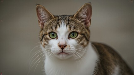 Obraz premium Lovely affectionate cat, saved and cherished, looking for a forever family to provide love and care.