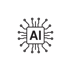 
Artificial intelligence sign symbol vector icon.