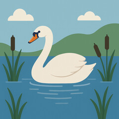 Obraz premium swan on lake