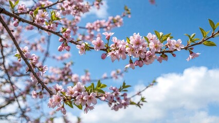 Obraz premium Springtime Floral Scene with Cherry Blossoms