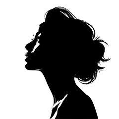 silhouette of a woman looking up