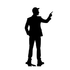 Obraz premium silhouette of a man pointing 