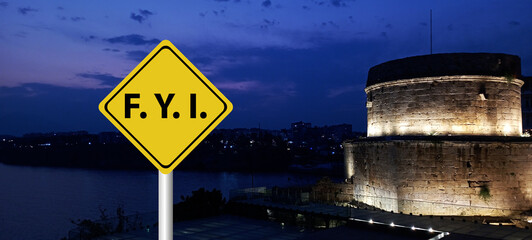 FYI ,for your information, acronym business concept background	