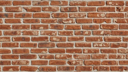 Fototapeta premium Background showcasing weathered bricks and fallen plaster from antique buildings.