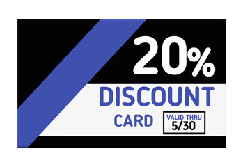 Obraz premium 20% Discount Card Graphic, 20% Discount Card Transparent Background, Shopping Voucher, Discount Voucher Card