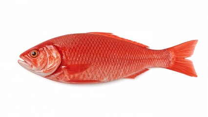 Obraz premium Raw Red Fish Fillet Separated on a White Surface